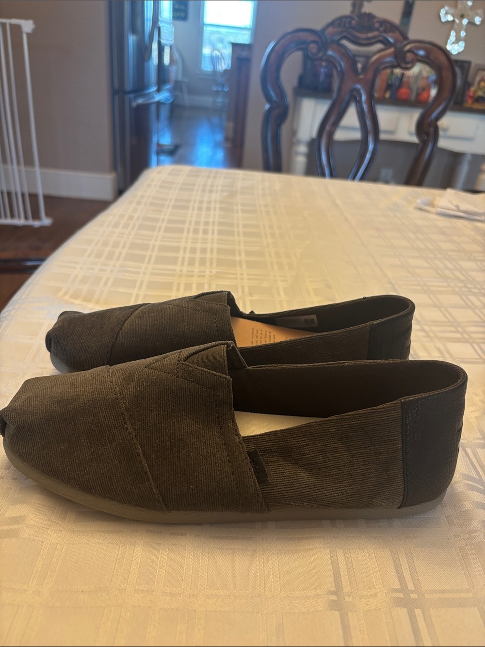 TOMS Alpargata Olive Grey Textured Slip ons from the Venice Collection